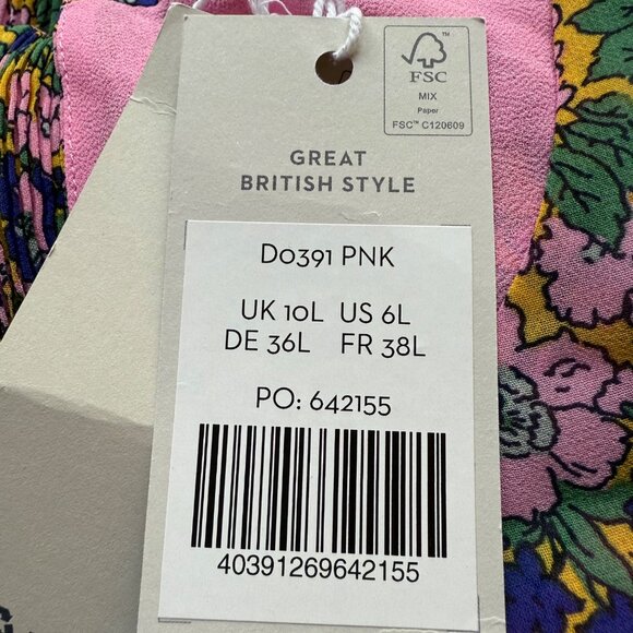 Boden Women's 6L Tall Floral Long-Sleeve Tiered Plisse Skirt Mini Dress - Picture 10 of 16